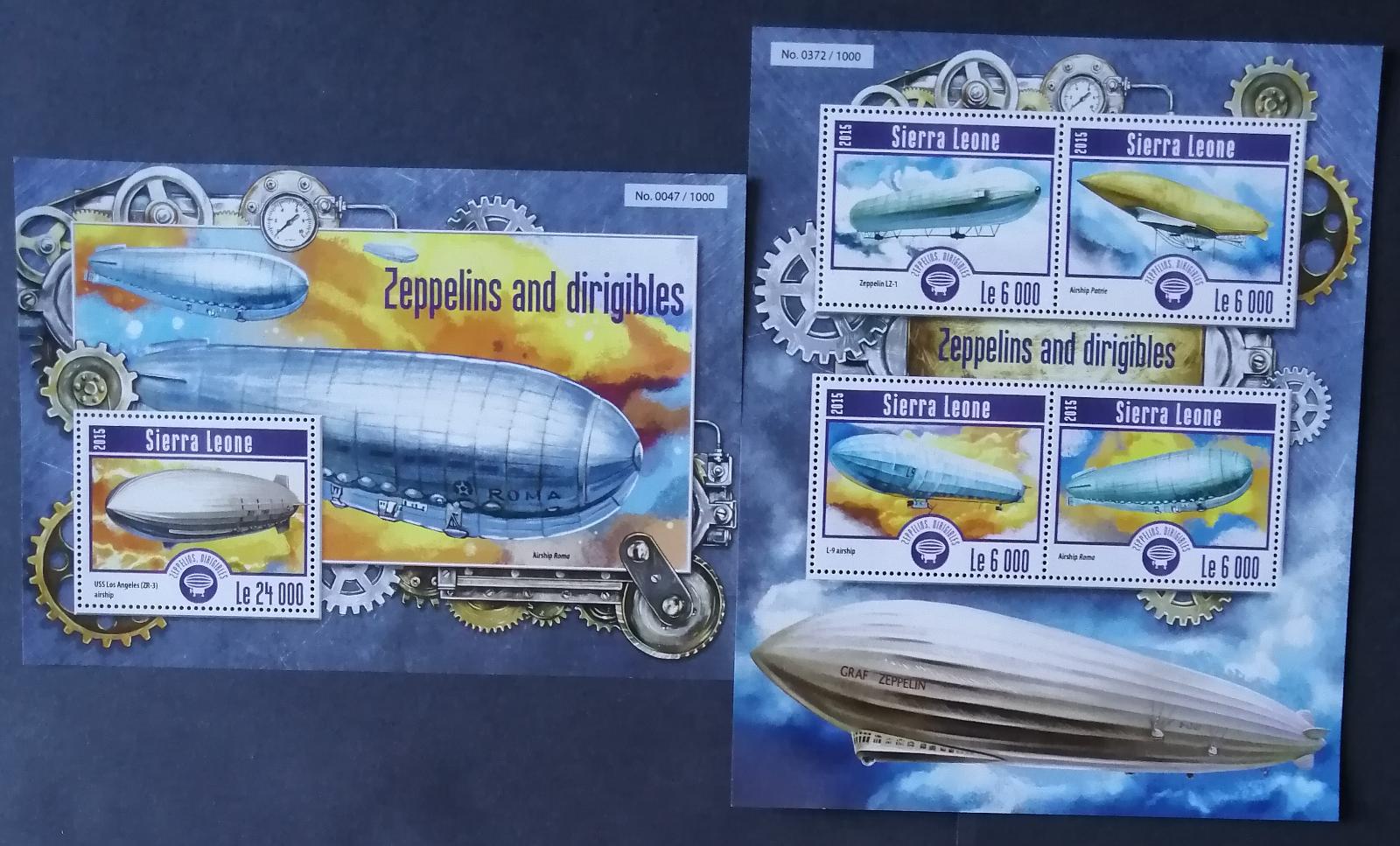Sierra Leone 2015 Mi.6264-7+Bl.787 22€ Vzducholodě a zepelíny, balóny