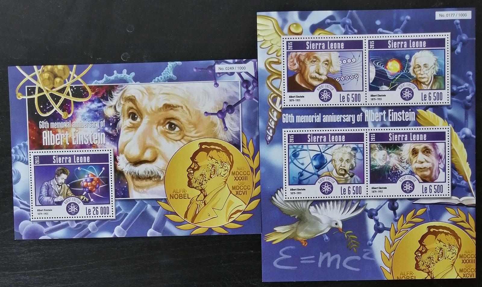 Sierra Leone 2015 Mi.6289-2+Bl.792 24€ Nobelisté, A. Einstein, věda