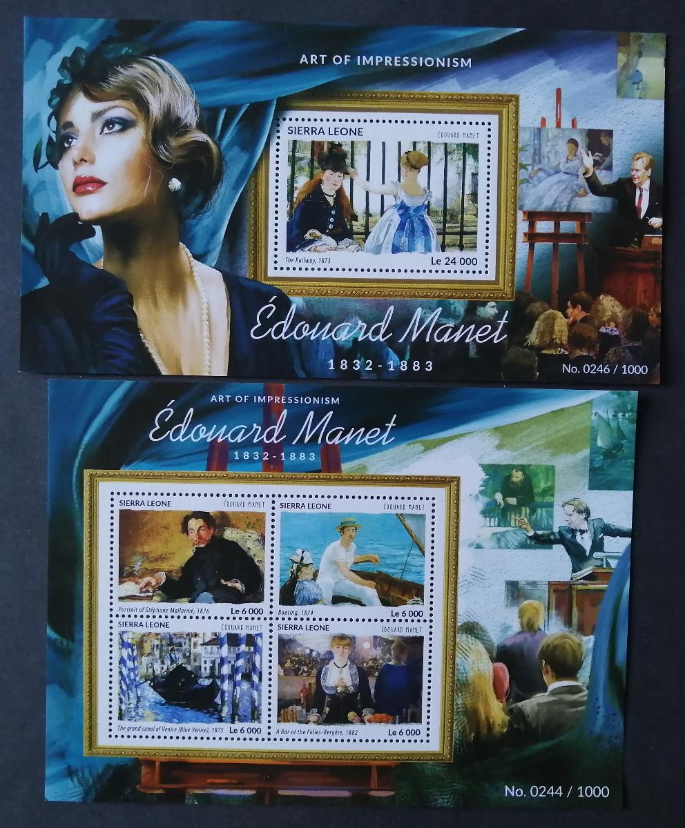 Sierra Leone 2015 Mi.6416-9+Bl.816 22€ Umění impresionismu, É. Manet