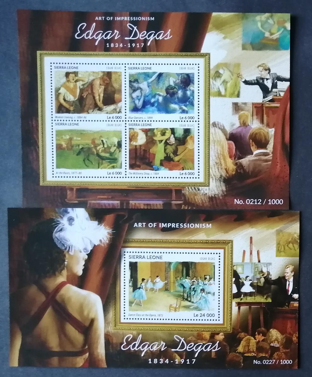 Sierra Leone 2015 Mi.6420-3+Bl.817 22€ Umění impresionismu, E. Degas