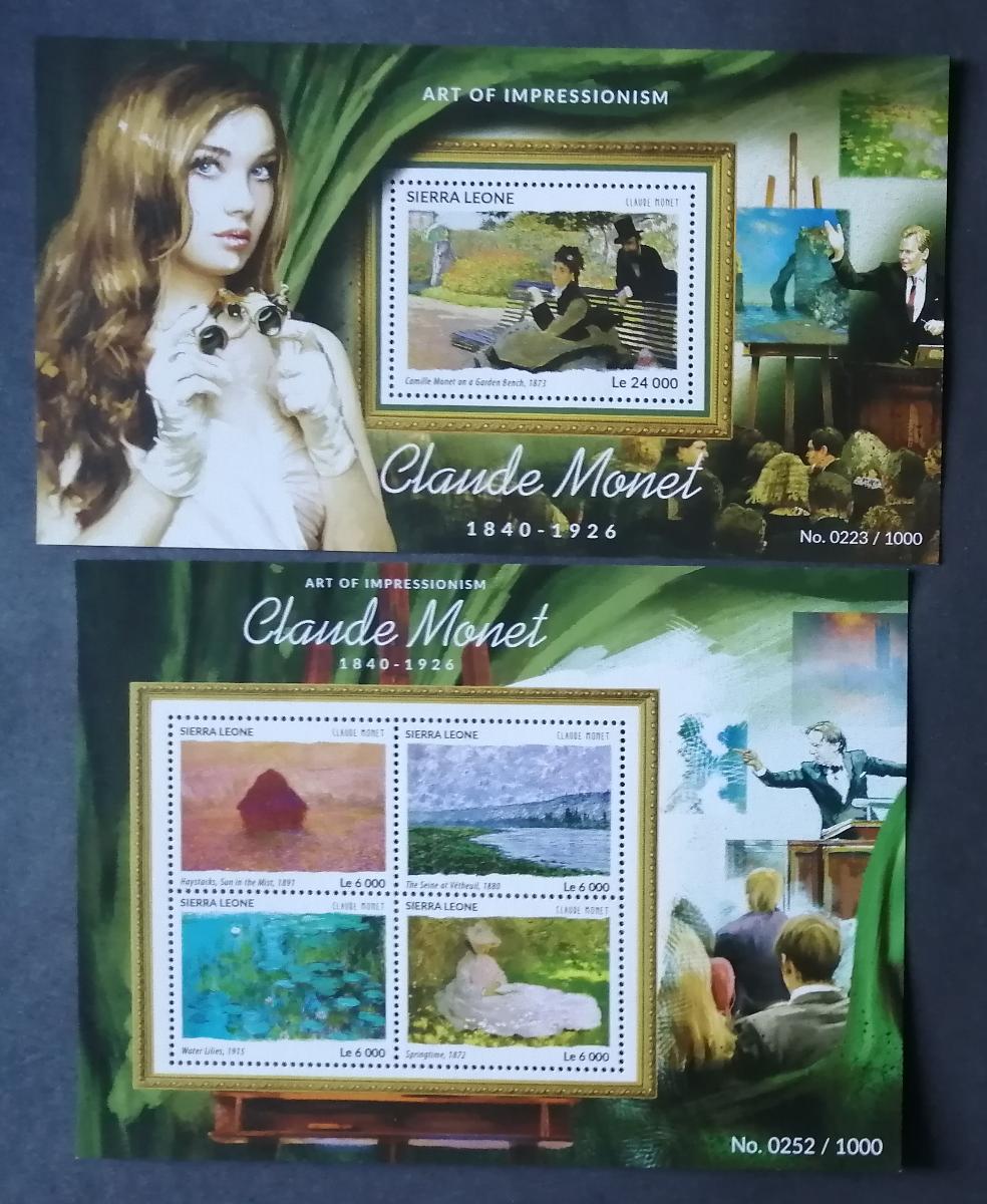 Sierra Leone 2015 Mi.6432-5+Bl.820 22€ Umění impresionismu, C. Monet