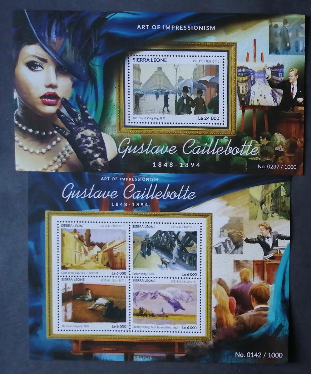Sierra Leone 2015 Mi.6452-5+Bl.825 22€ Umění impresionismu Caillebotte