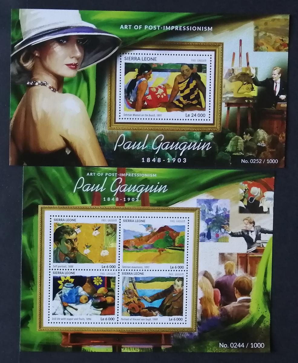 Sierra Leone 2015 Mi.6456-9+Bl.826 22€ Umění impresionismu, Gauguin