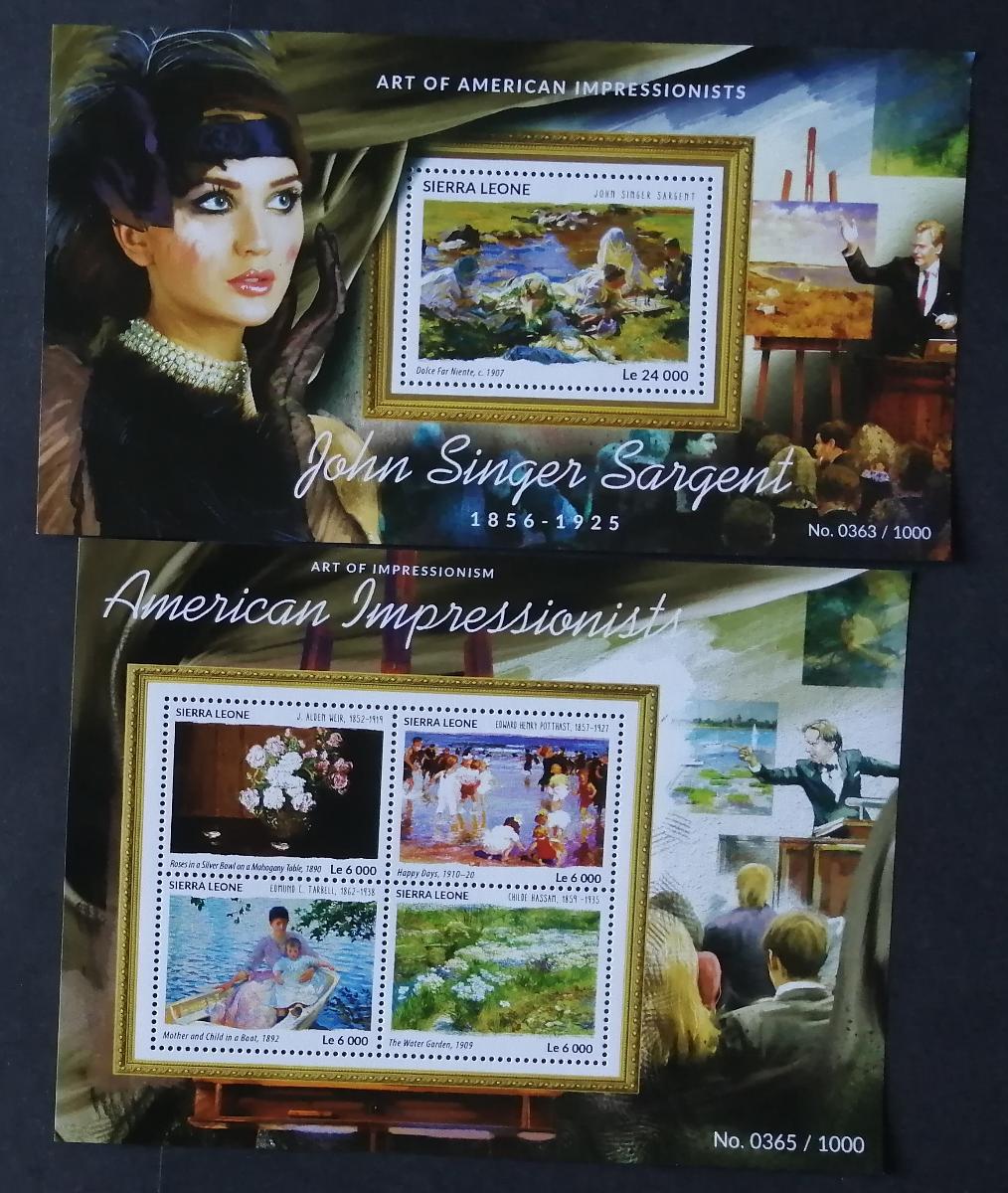Sierra Leone 2015 Mi.6472-5+Bl.830 22€ Umění impresionismu, Sargent