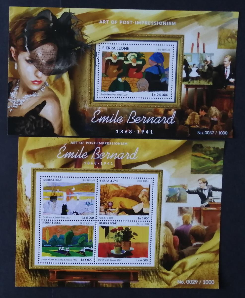 Sierra Leone 2015 Mi.6484-7+Bl.833 22€ Umění impresionismu, É. Bernard