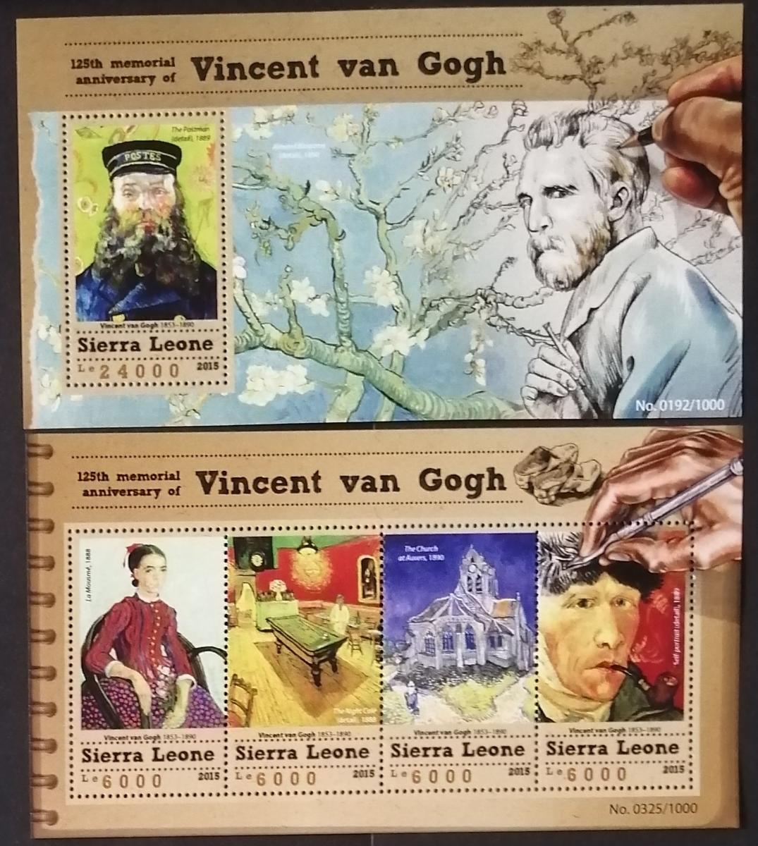 Sierra Leone 2015 Mi.662-0+Bl.858 22€ 125 let smrti van Gogha, umění