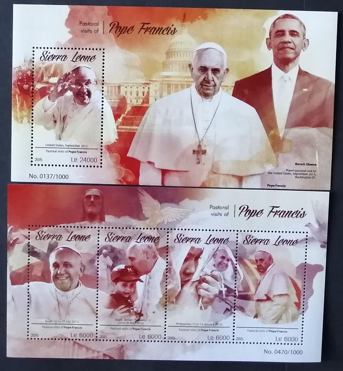 Sierra Leone 2015 Mi.6687-0+Bl.870 22€ Papež František I.