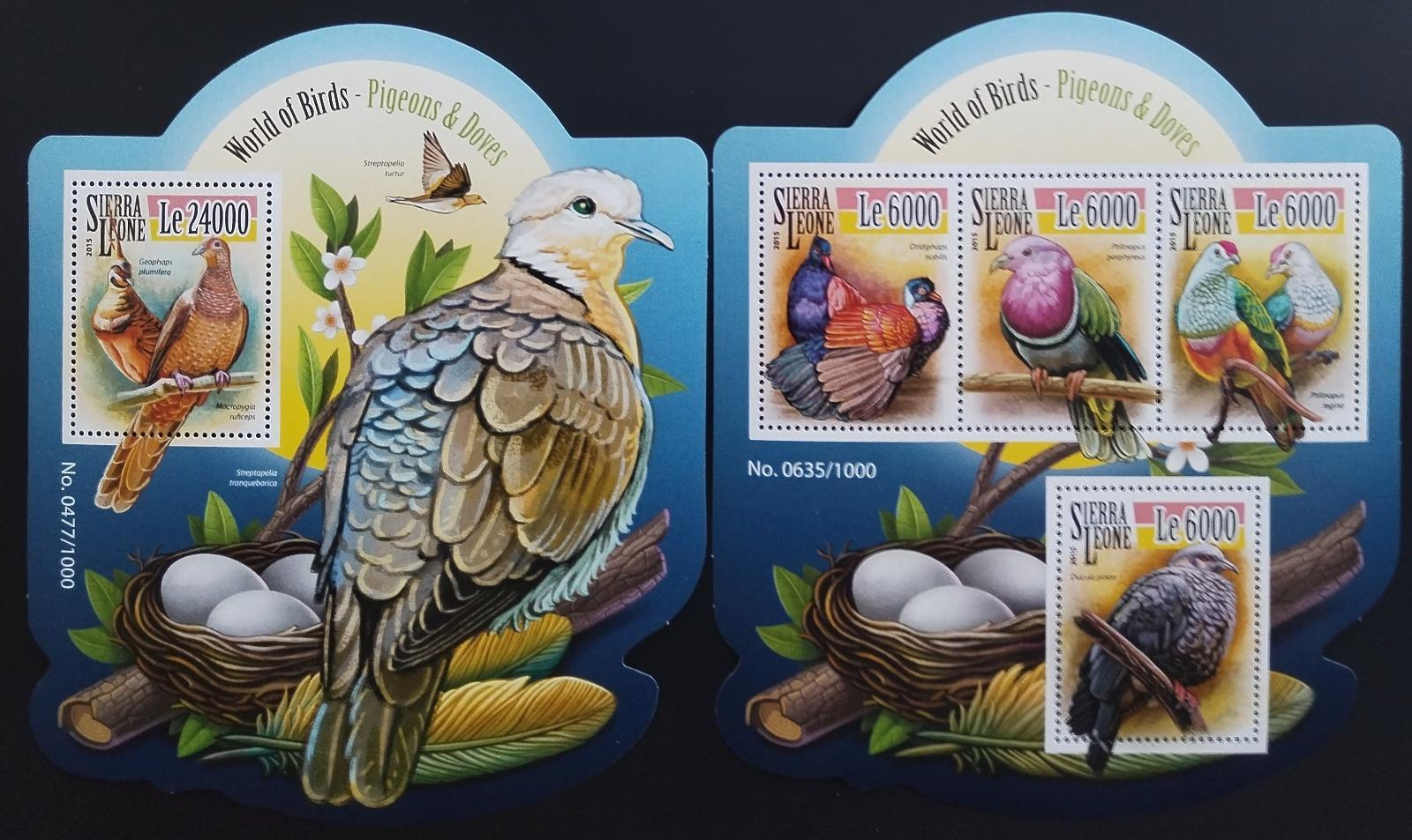 Sierra Leone 2015 Ptáci a fauna země - Holubi a hrdličky