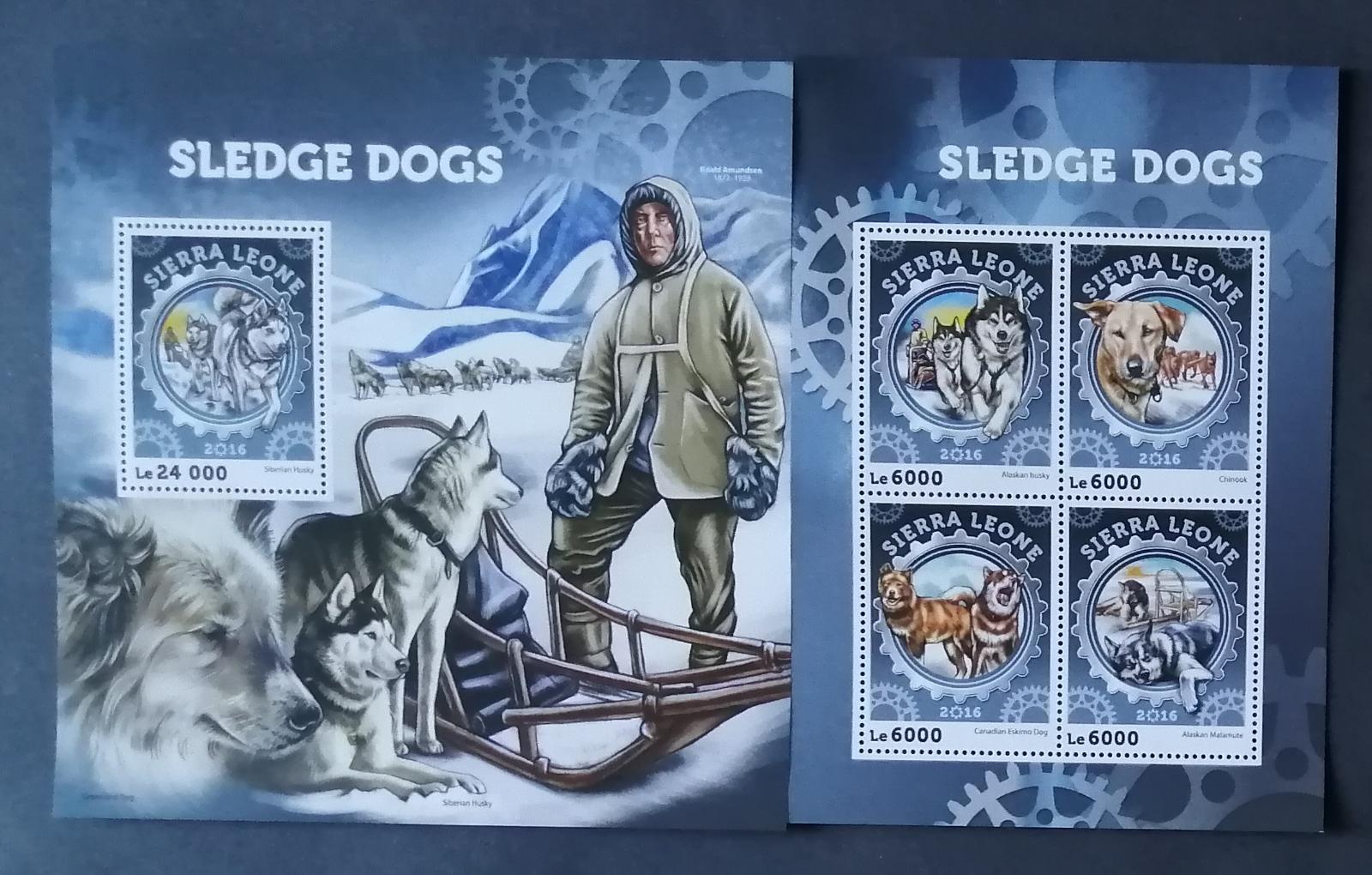 Sierra Leone 2016 Mi.7113-6+Bl.955 22€ Tažní psi, sáně a husky