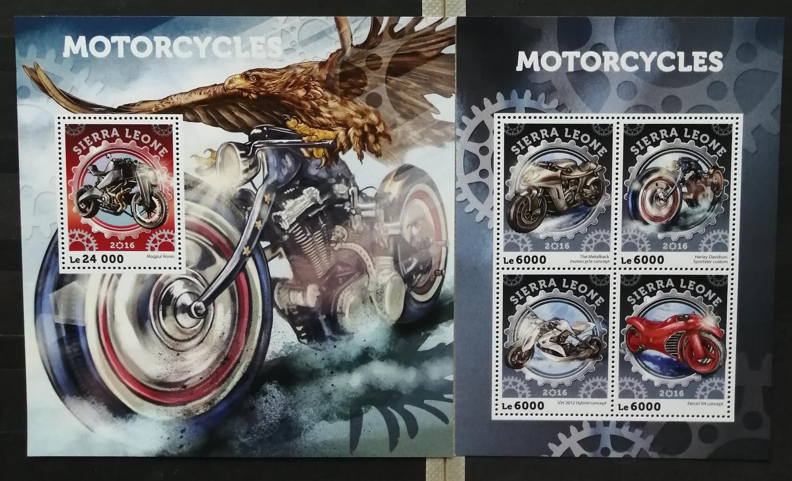 Sierra Leone 2016 Mi.7153-6+Bl.963 22€ - Moderní motorky, doprava