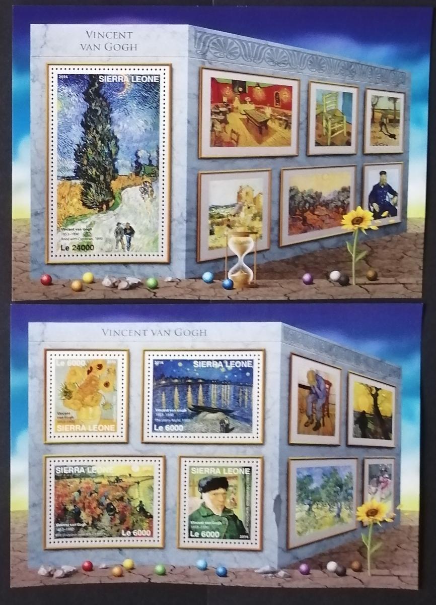 Sierra Leone 2016 Mi.7343-6+Bl.1001 22€ Umění van Gogha, obrazy