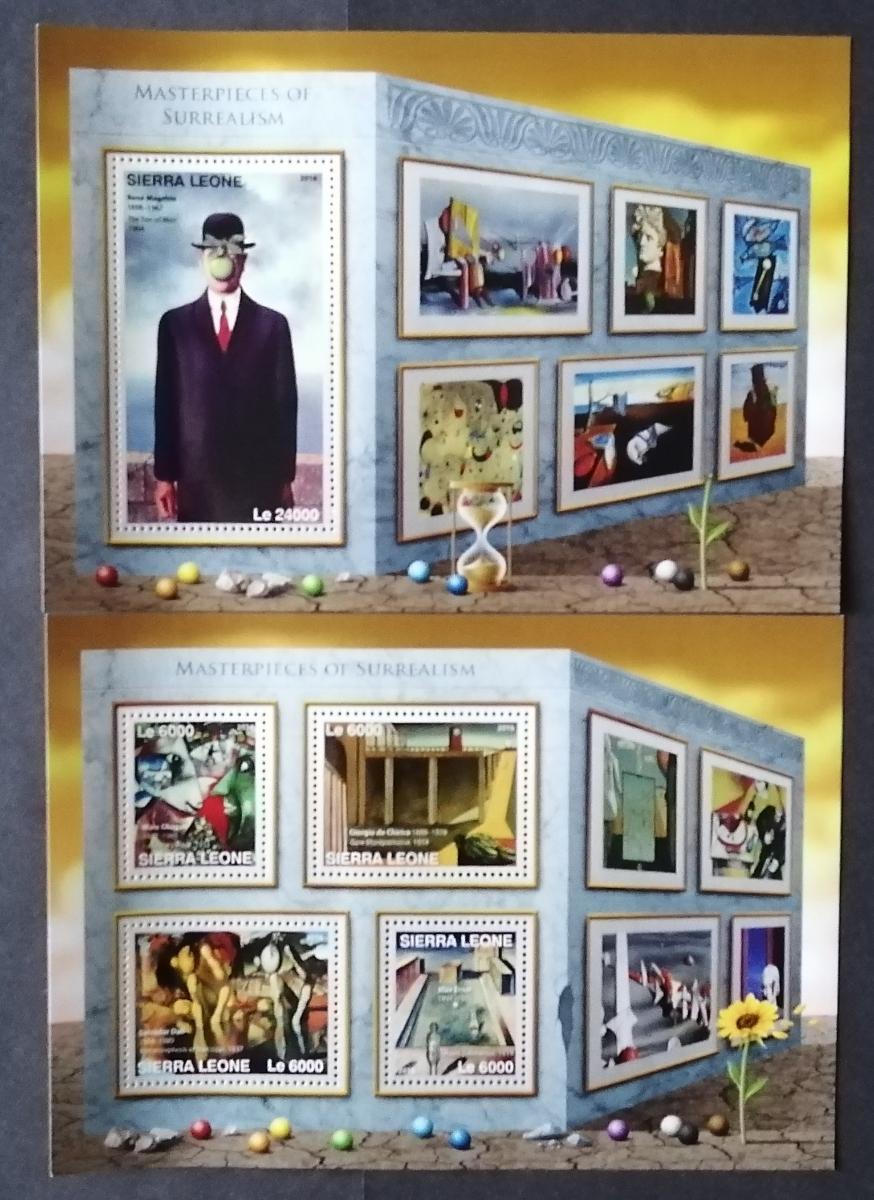 Sierra Leone 2016 Mi.7394-7+Bl.1013 22€ Surreallismus, Chagall, Dalí