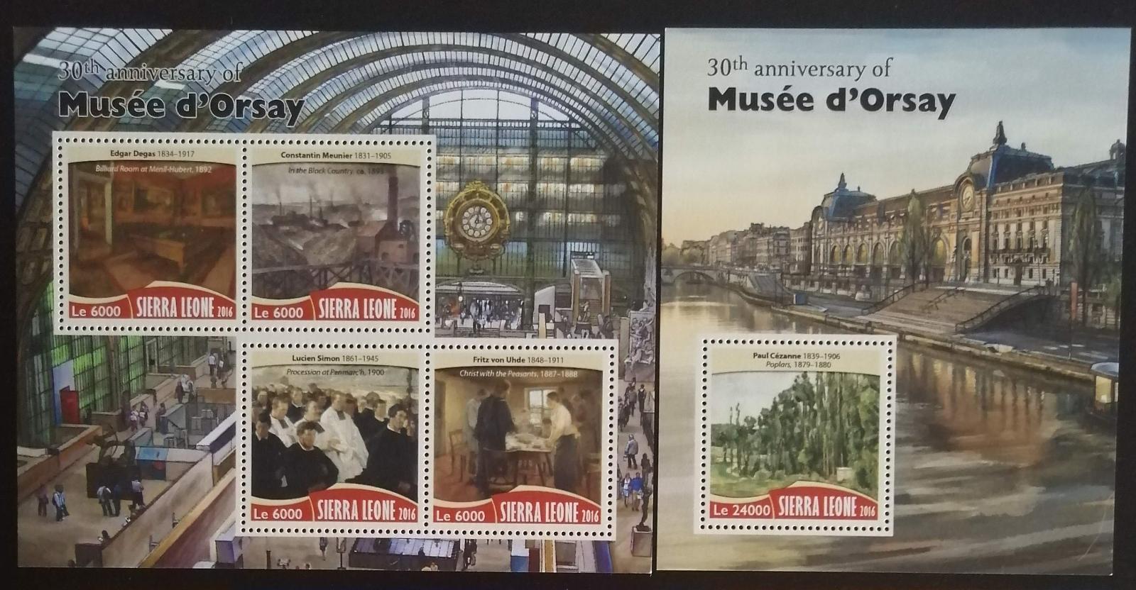 Sierra Leone 2016 Mi.7463-6+Bl.1025 24€ - 30 let galerie Orsay, umění