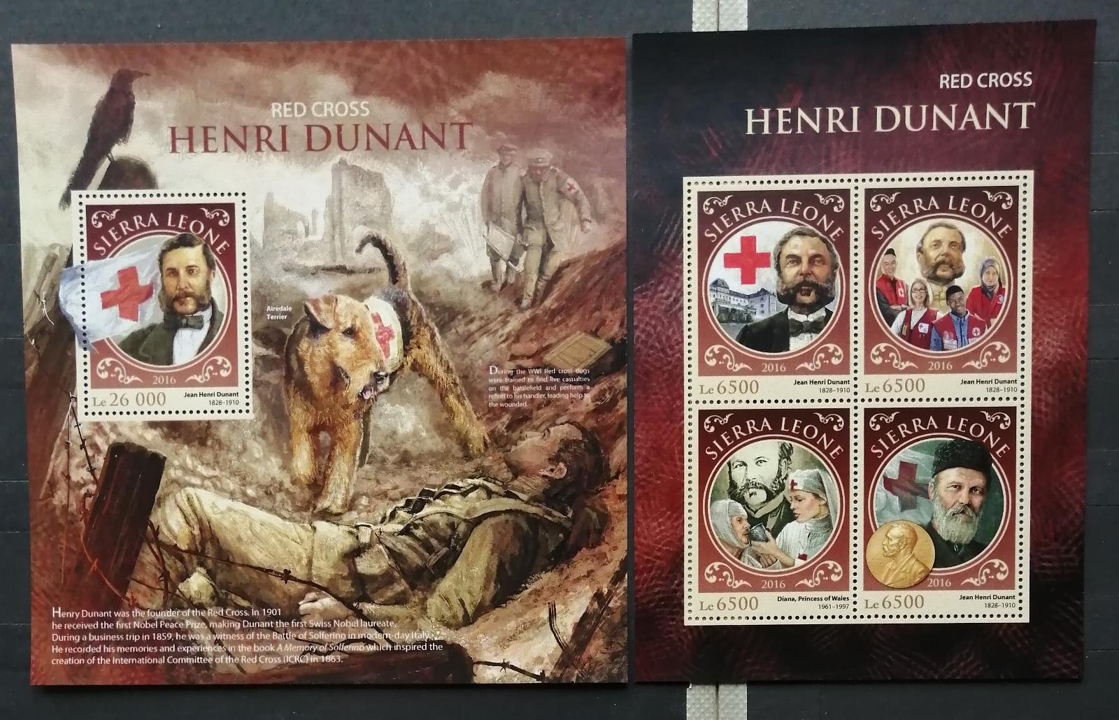 Sierra Leone 2016 Mi.7668-1+Bl.1066 24€ - H.Dunant, Červený kříž