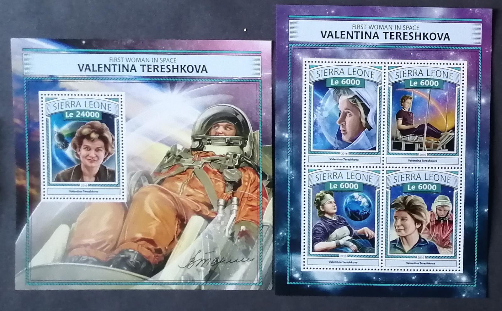 Sierra Leone 2016 Mi.7898-1+Bl.1112 22€ Valentýna Těreškovová, vesmír