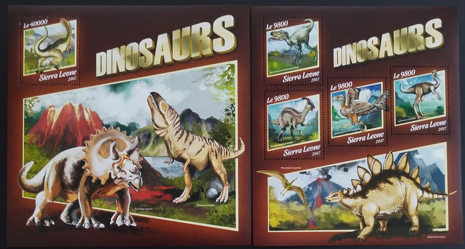 Sierra Leone 2017 Dinosauři a ještěři pravěku