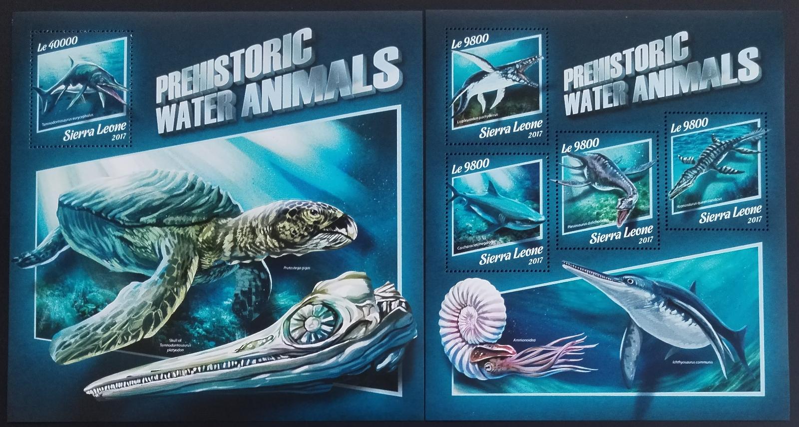 Sierra Leone 2017 Pravěké ryby a dinosauři