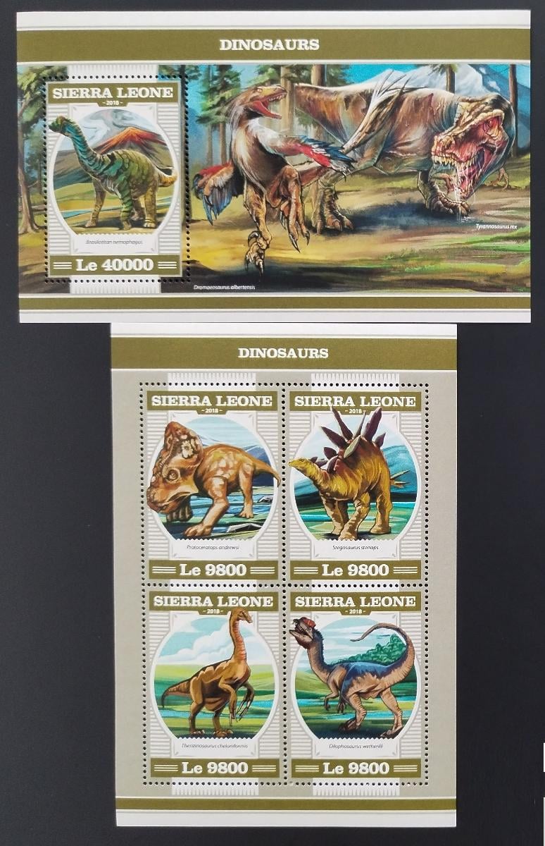 Sierra Leone 2018 Dinosauři a ještěři pravěku II.