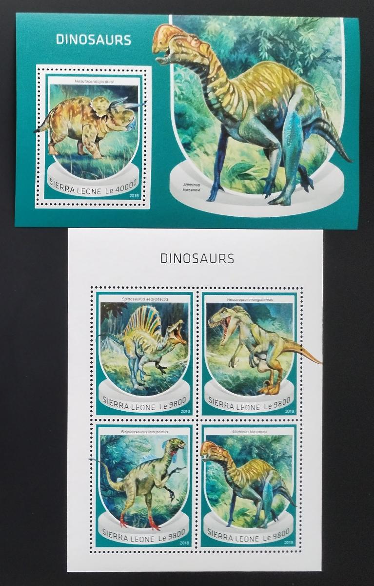 Sierra Leone 2018 Dinosauři a ještěři pravěku III.