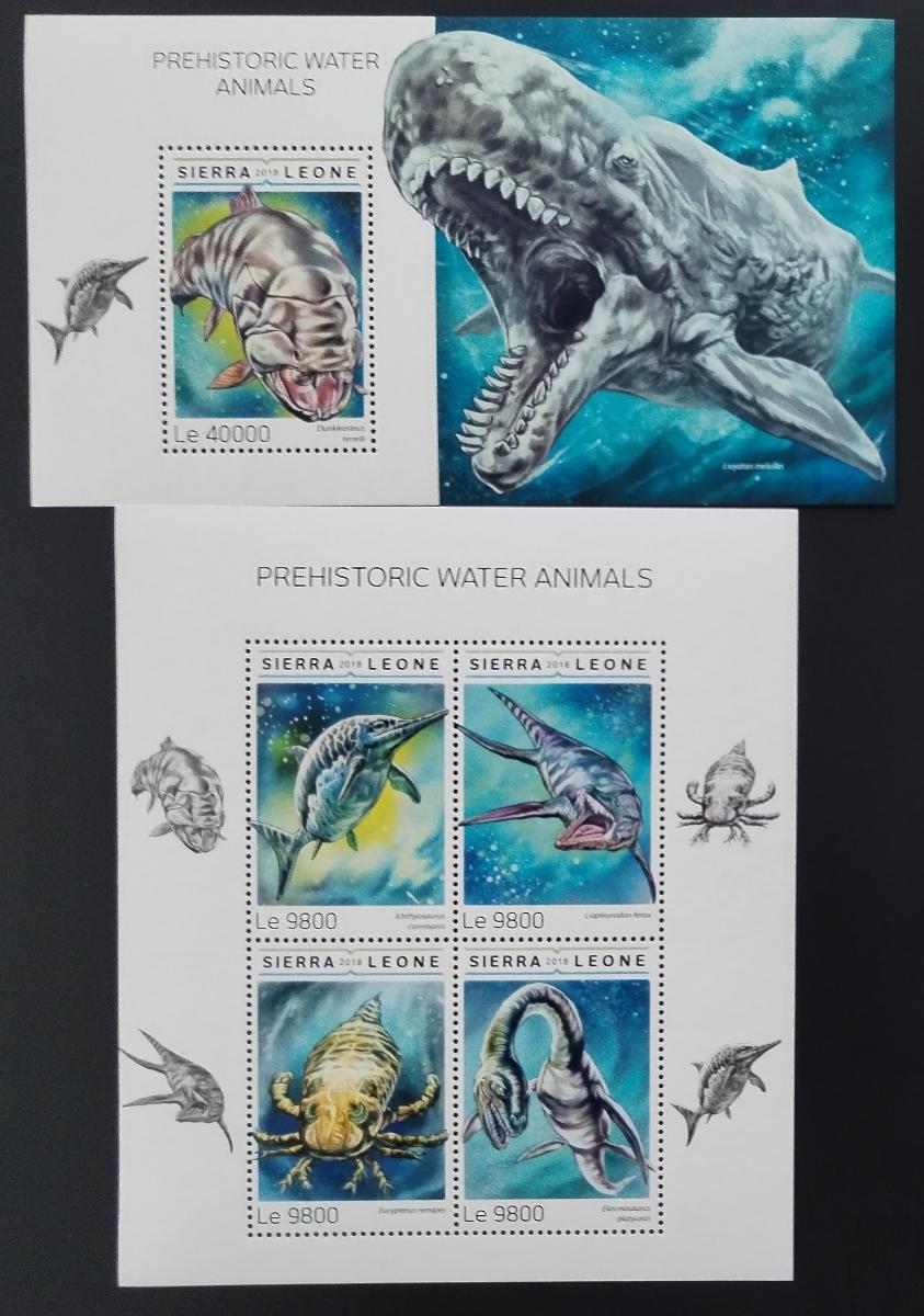 Sierra Leone 2018 Aquatic Dinosaurs and Prehistoric Fauna