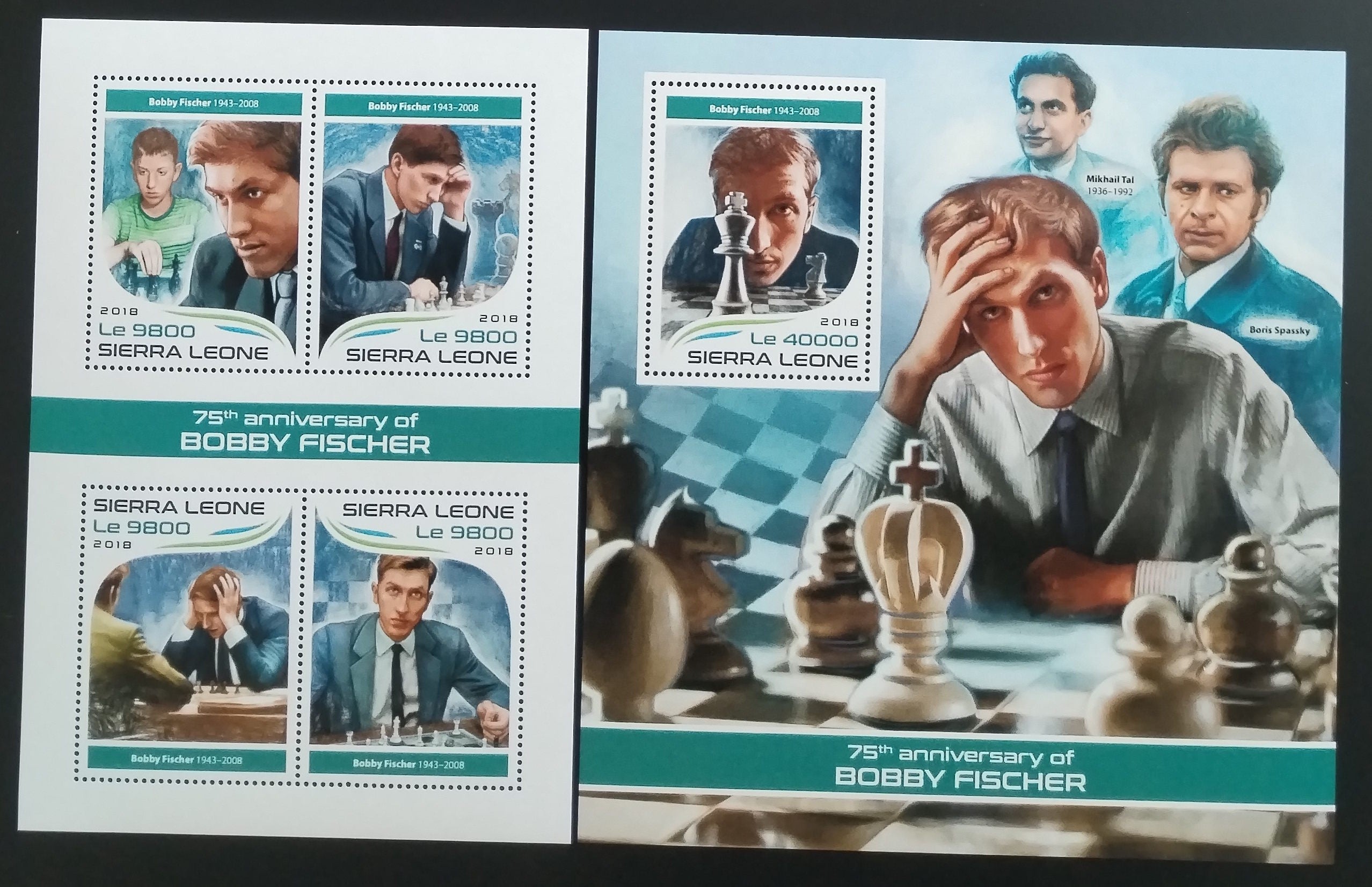 Sierra Leone 2018 Bobby Fischer a šachy