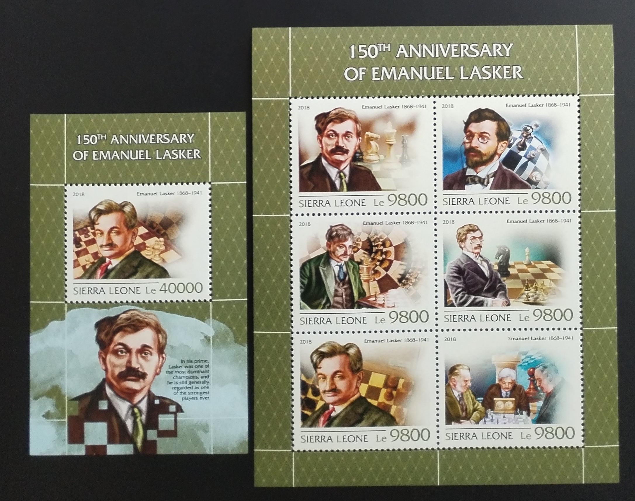 Sierra Leone 2018 Emanuel Lasker a šachy