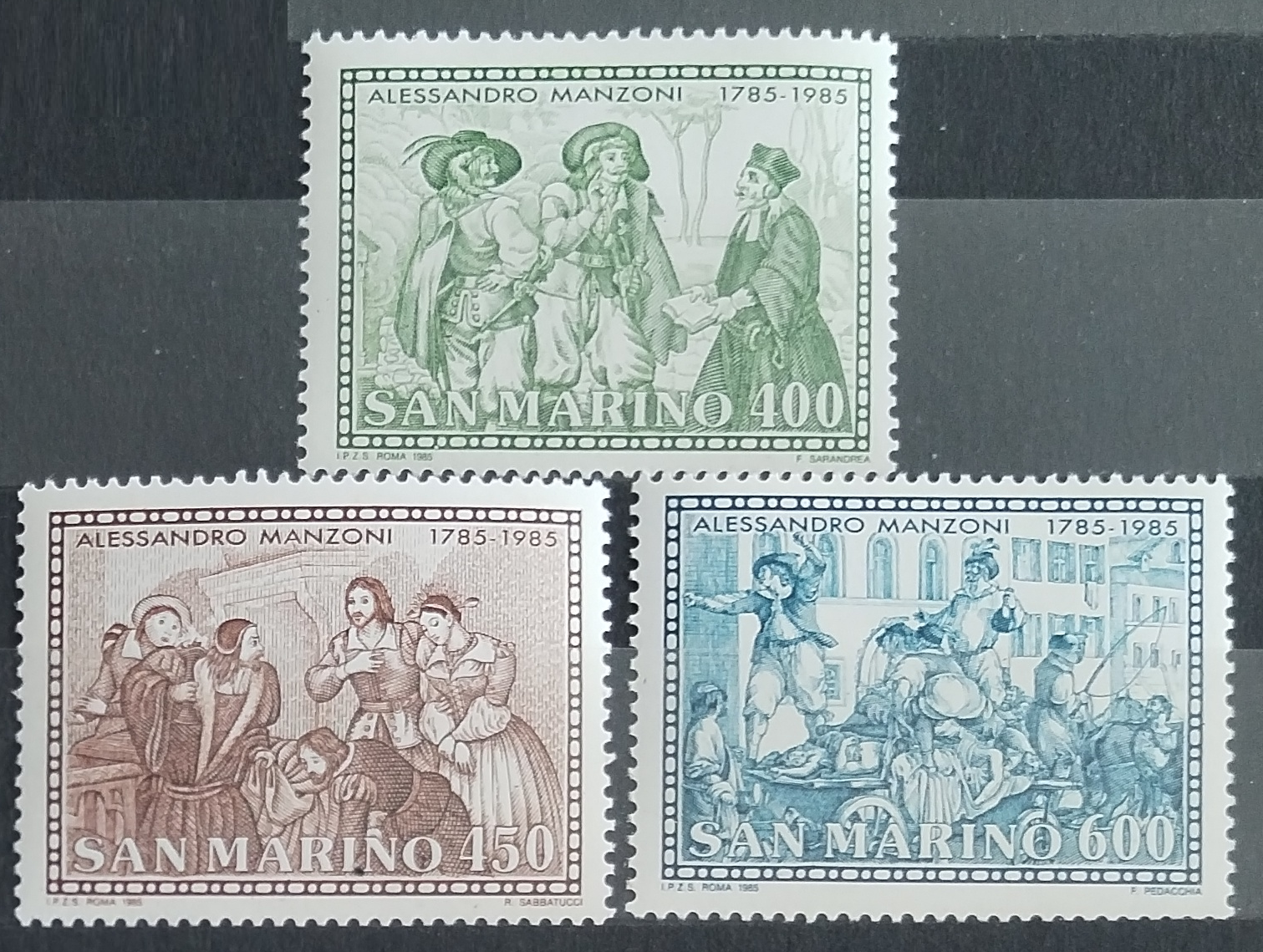 San Marino 1985 Manzoni a umění