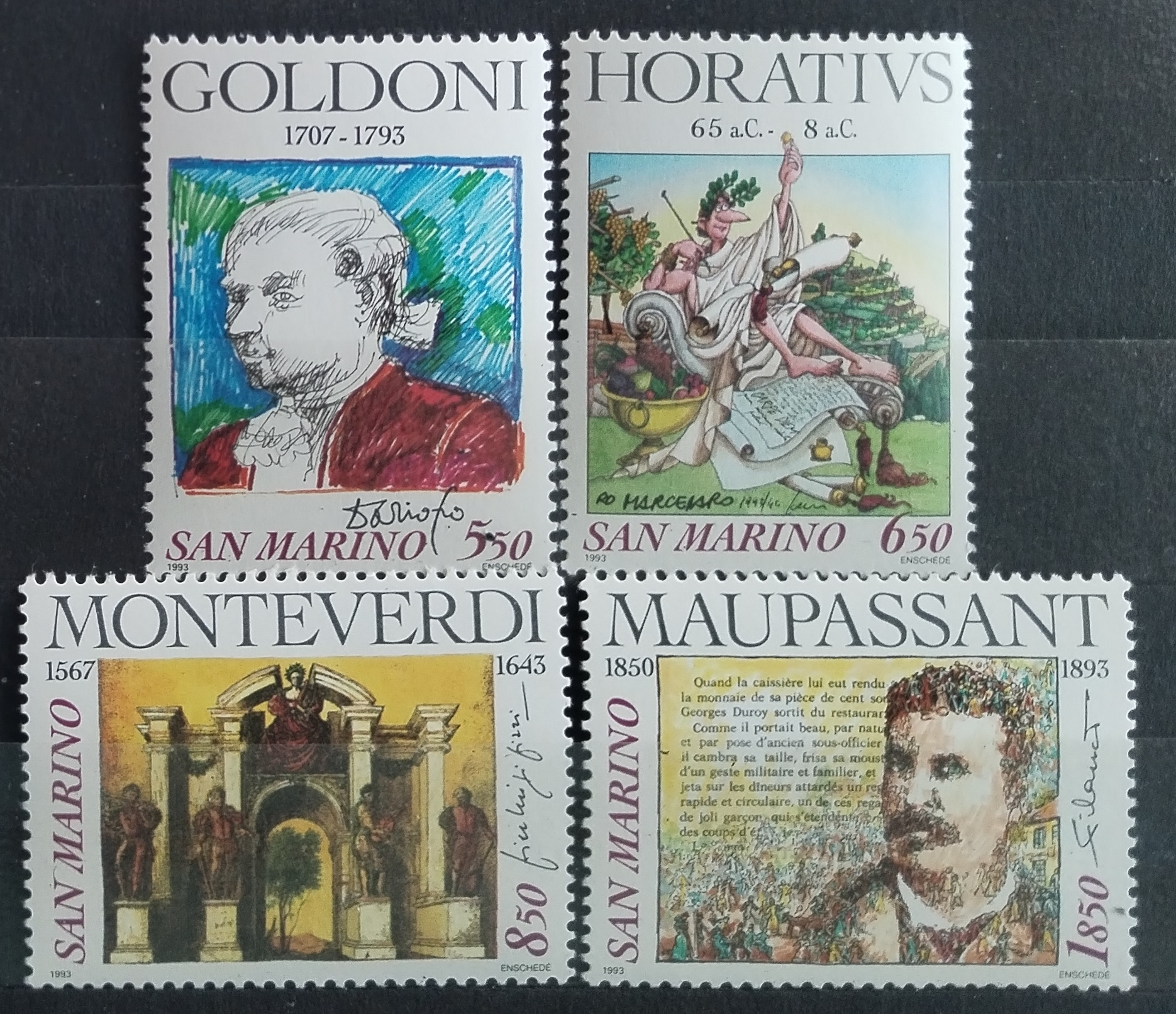San Marino 1993 Básníci a skladatelé
