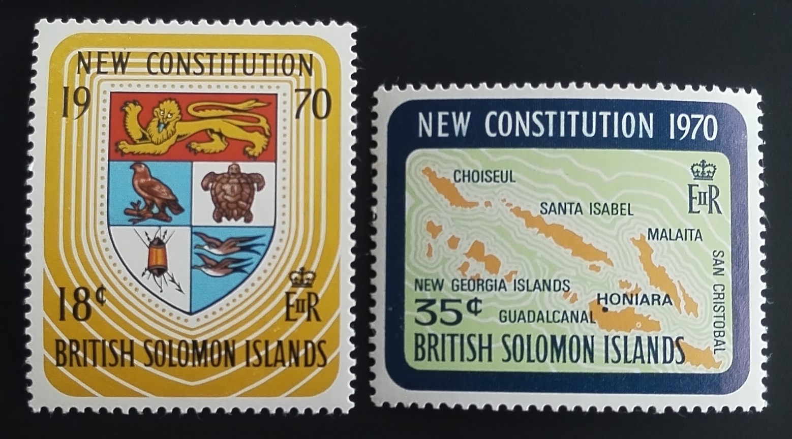 Šalamounovy ostrovy 1970 Nová ústava, Erby a mapy