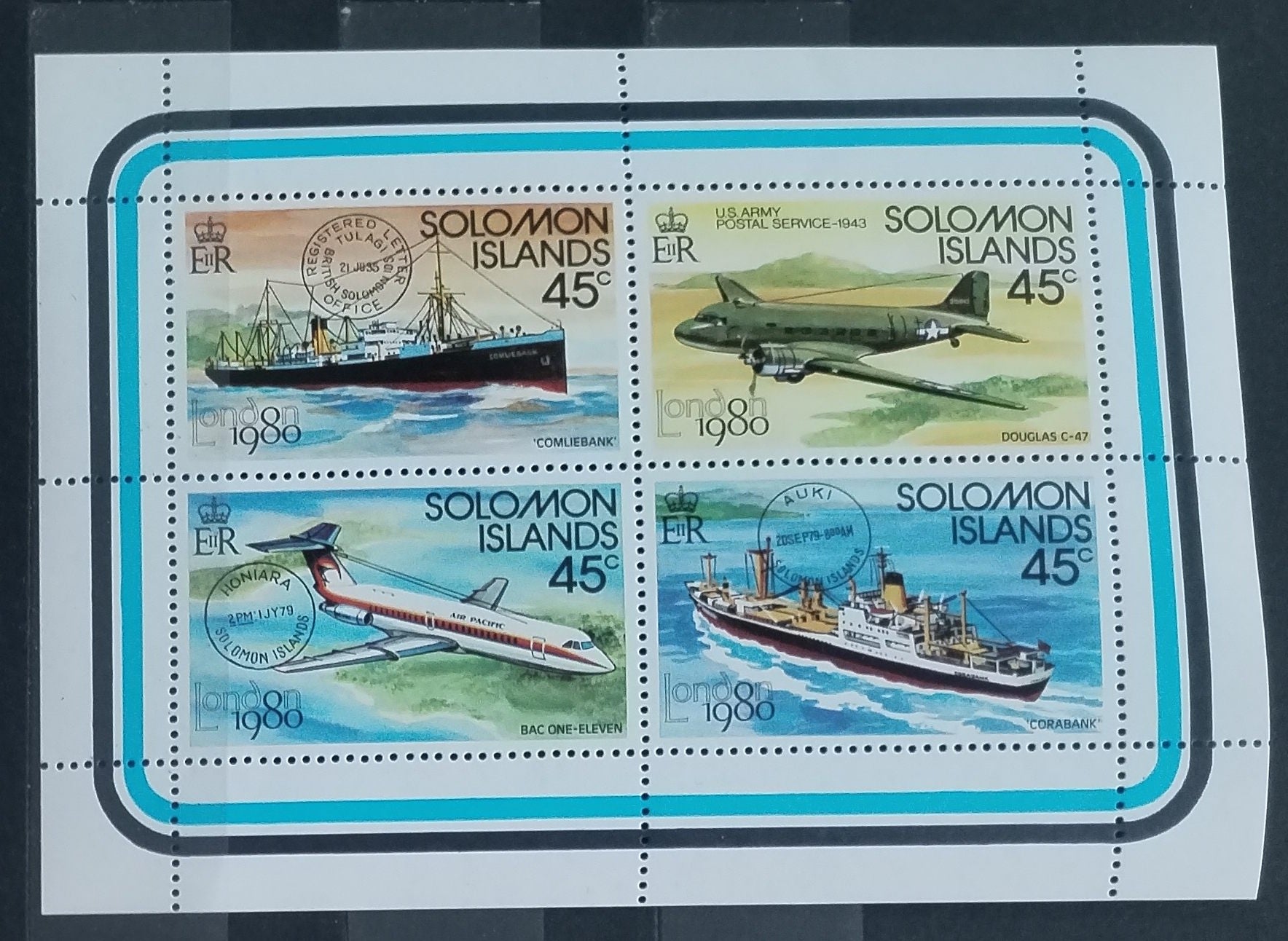 Šalamounovy ostrovy 1980 Výstava známky, Lodě a letadla