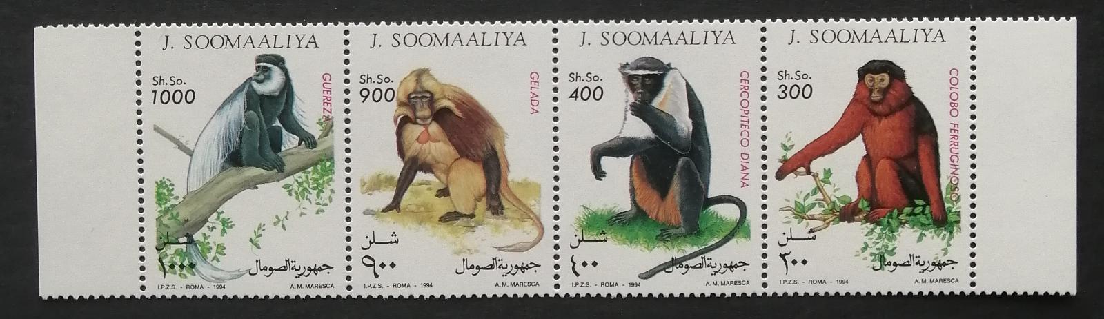 Somálsko 1994 Mi.520-3 8,5€ Opice Afriky, fauna