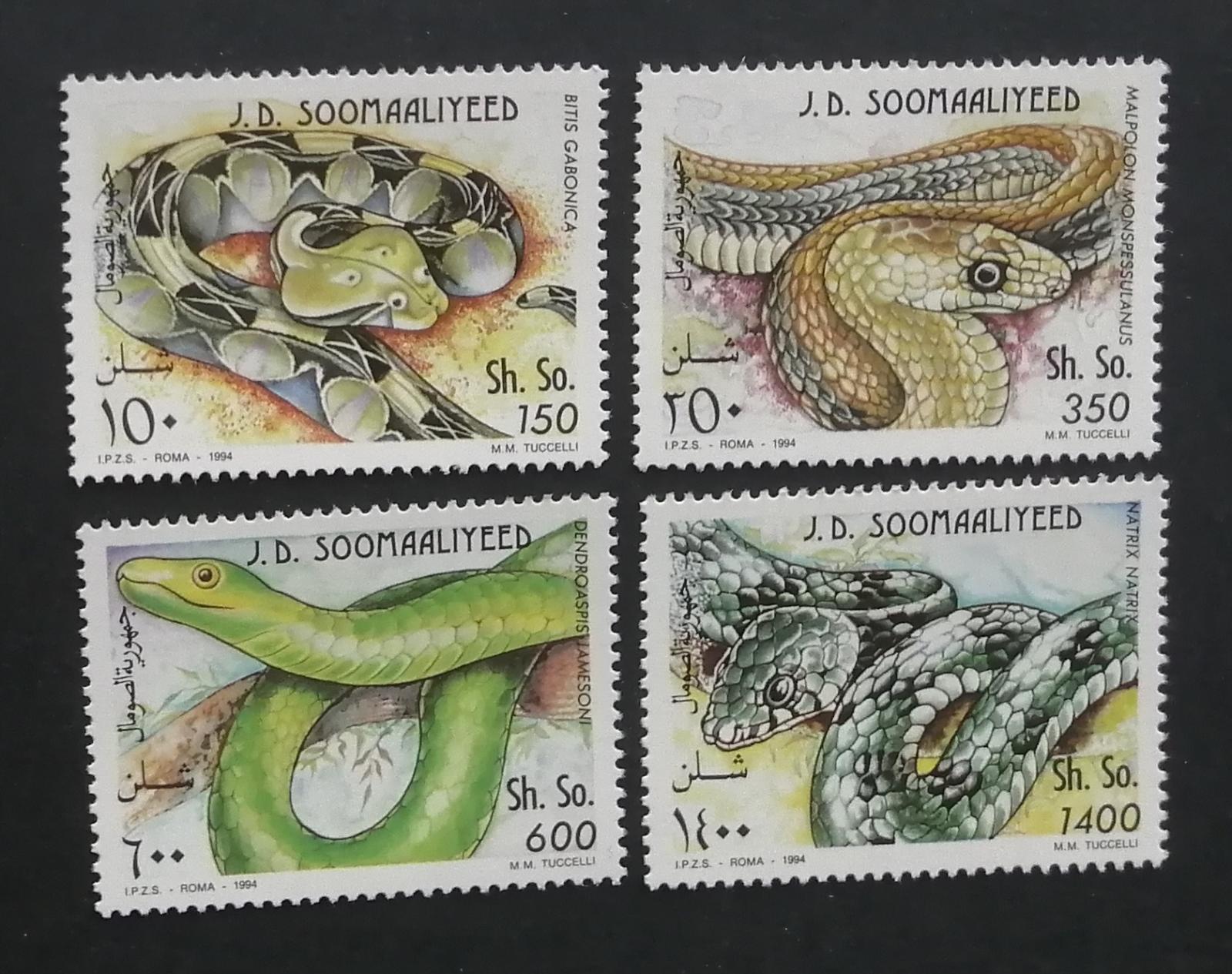 Somálsko 1994 Mi.528-1 8€ Afričtí hadi, plazi a fauna
