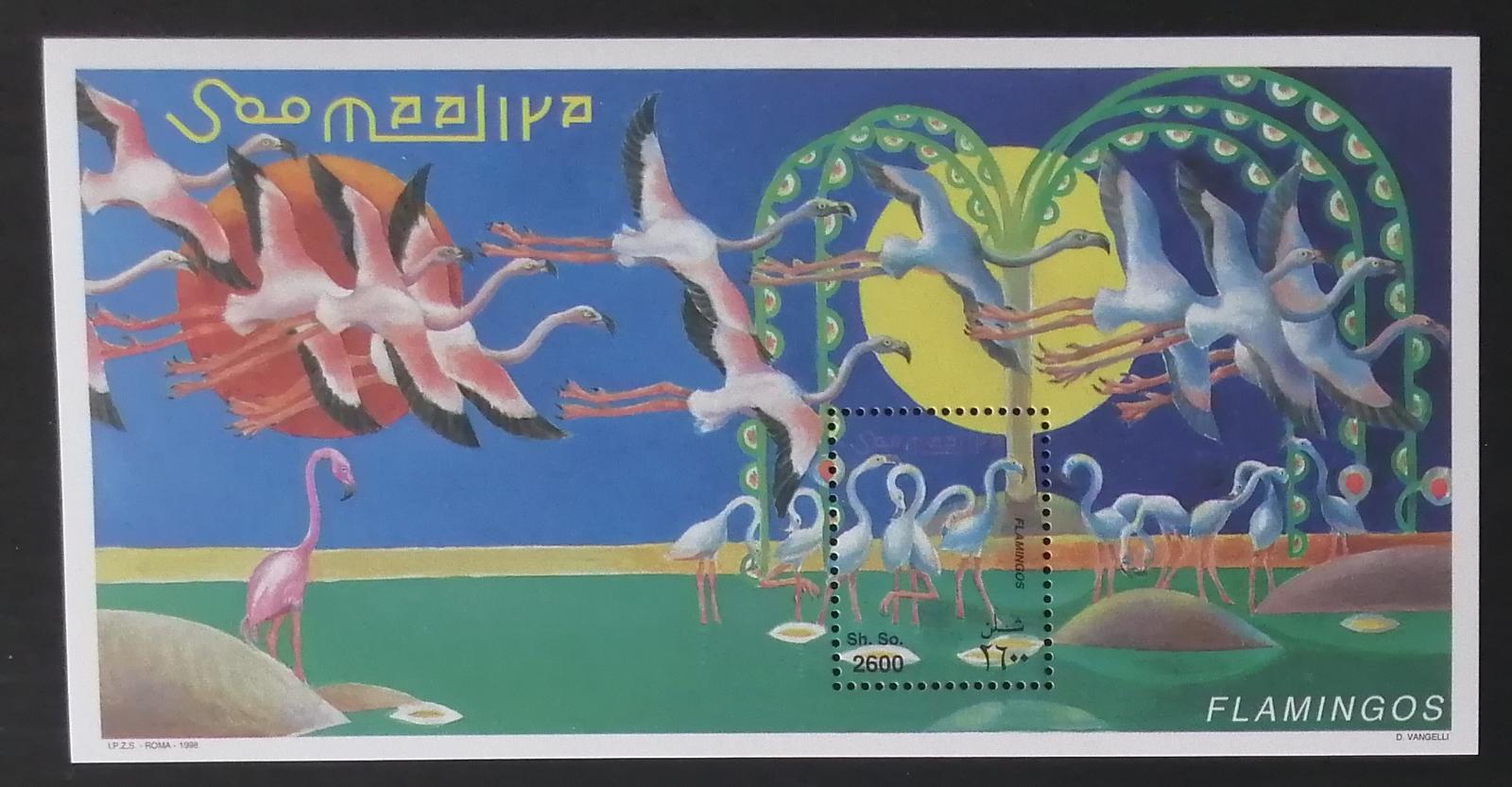 Somálsko 1998 Bl.56 7€ Plameňáci, afričtí vdní ptáci a fauna