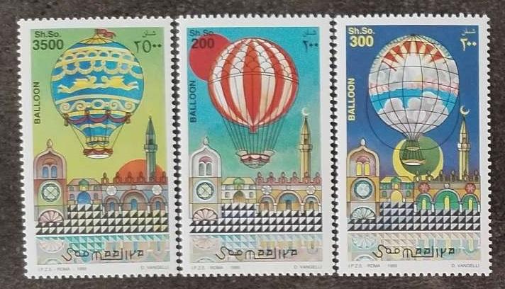 Somálsko 1999 Mi.750-2 13€ Horkovzdušné balony, Vzducholodě