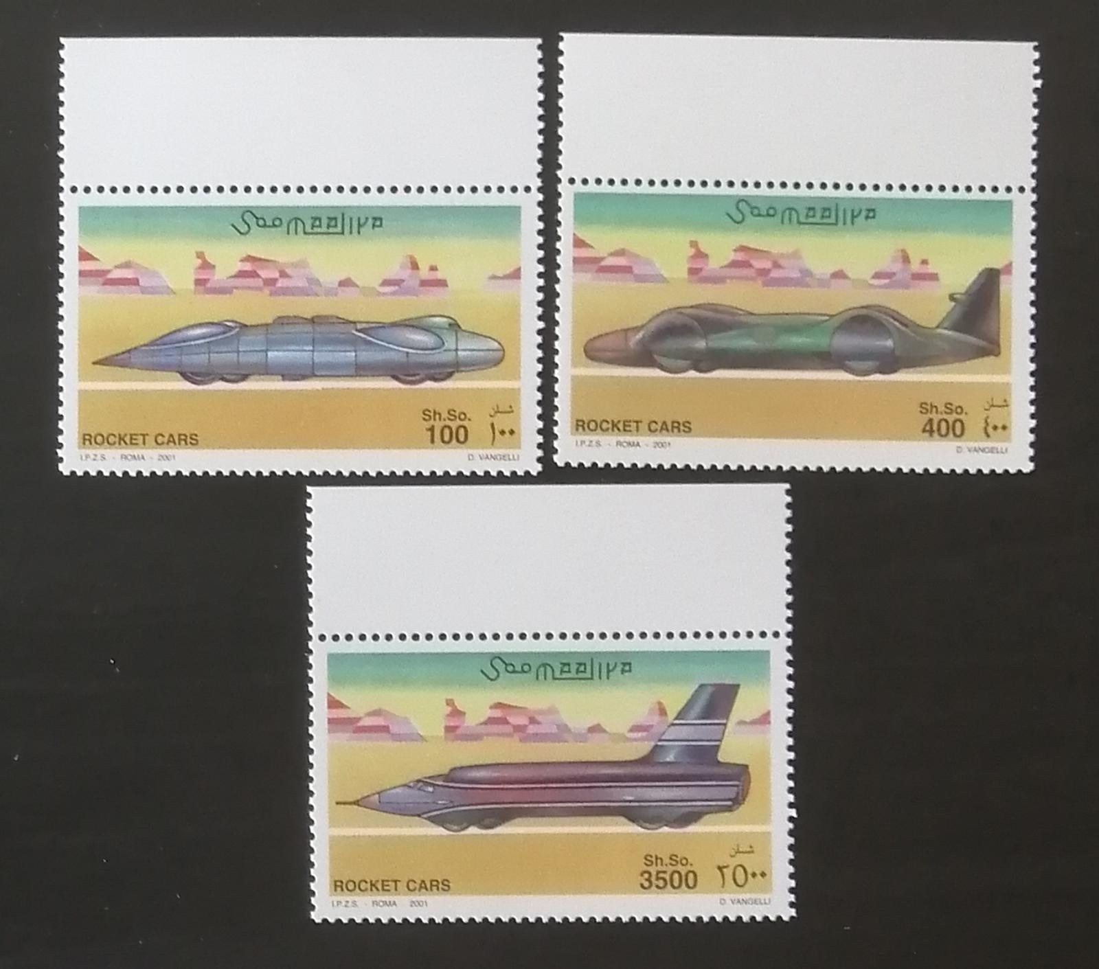 Somálsko 2001 Mi.860-2 17€ Nejrychlejší auta světa, doprava