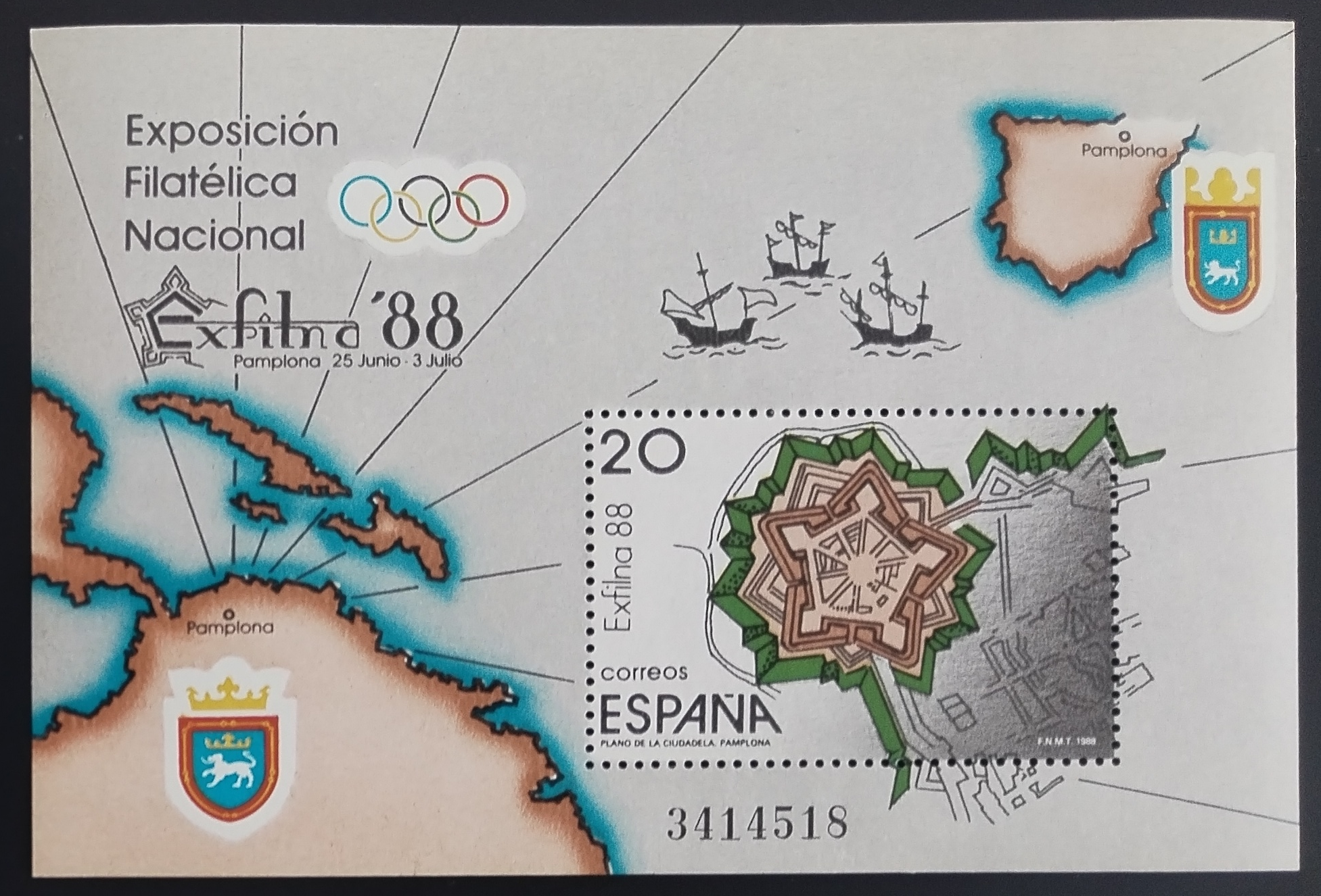 Španělsko 1988 Výstava známky EXFILNA, Mapy