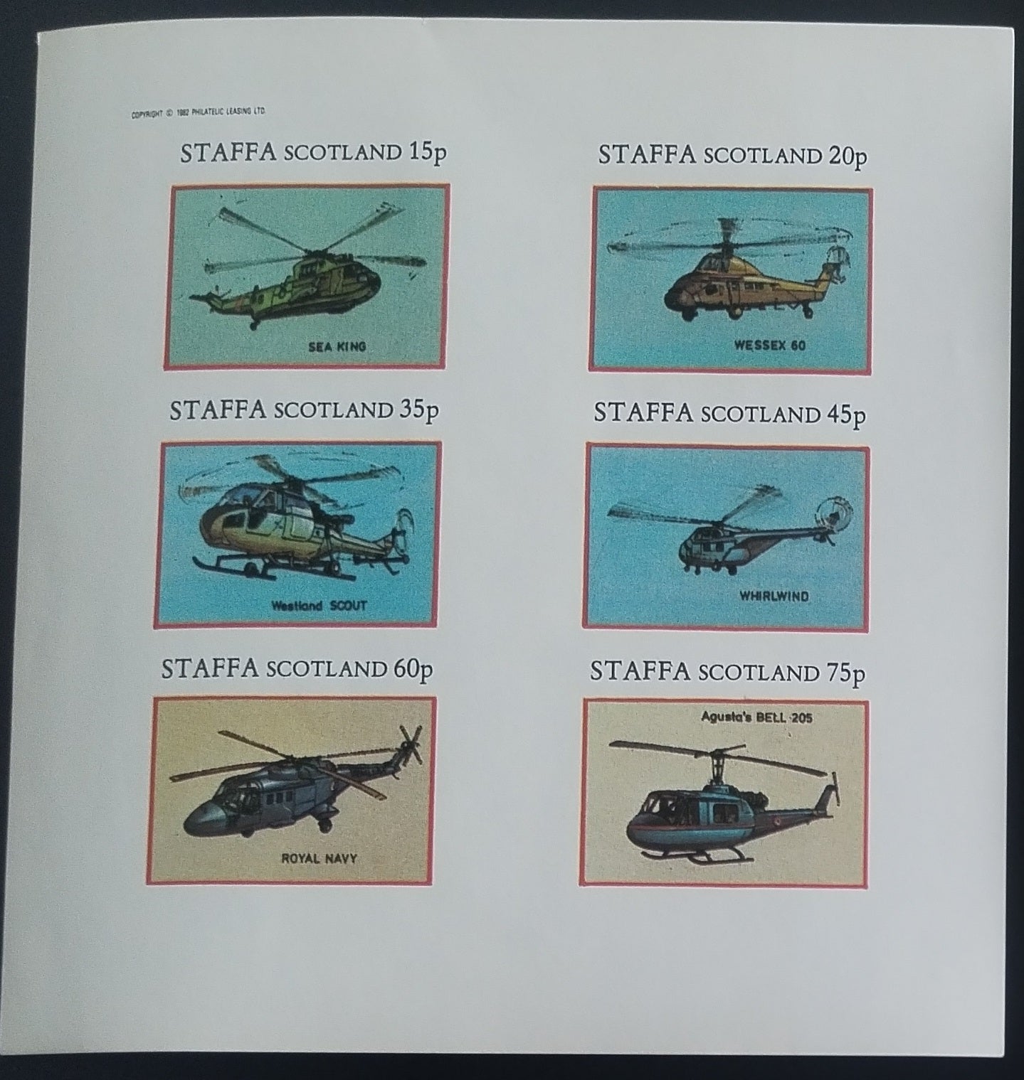 Staffa 1982 Vrtulníky a letadla imperf.