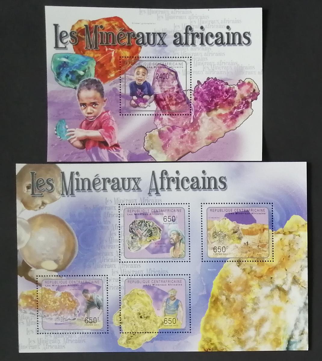 Středoafrická rep. 2011 Mi.2958-1+Bl.704 19,5€ Africké minerály, Zlato