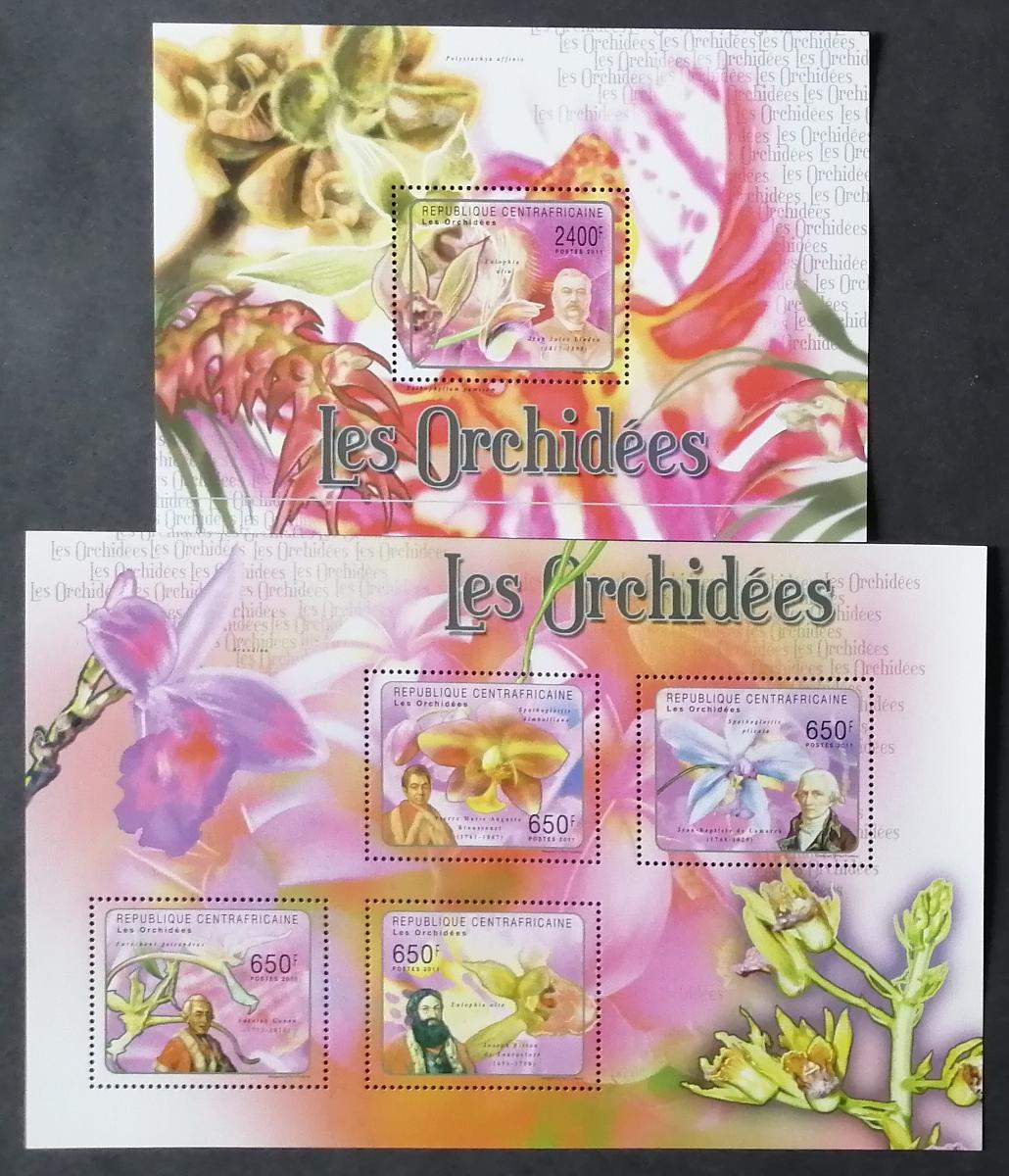 Středoafrická rep. 2011 Mi.2968-1+Bl.706 20€ Africké orchideje a flora