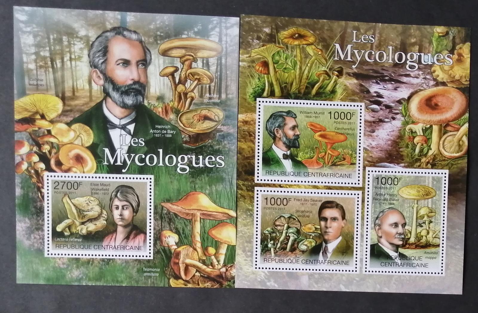 Středoafrická rep. 2011 Mi.3116-8+Bl.737 23€ Mykologové a houby, flora