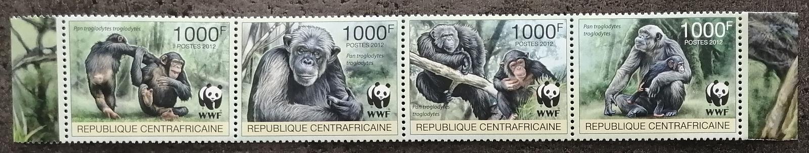 Středoafrická rep. 2012 +38€ WWF a národní fauna, Šimpanzi a opice KB