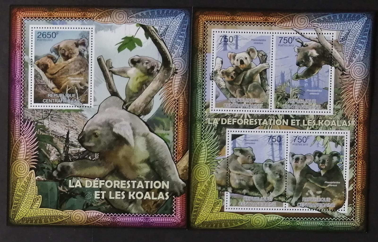 Středoafrická rep. 2012 Mi.3637-0+Bl.943 26€ Medvídci koala