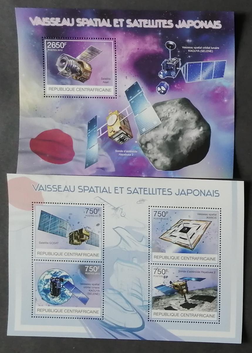 Středoafrická rep. 2012 Mi.3817-0+Bl.978 26€ Japonské satelity, vesmír
