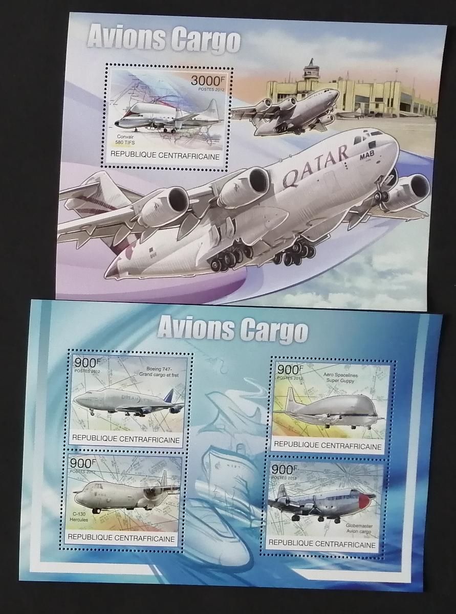 Středoafrická rep. 2012 Mi.3847-0+Bl.984 30€ Nákladní cargo letadla