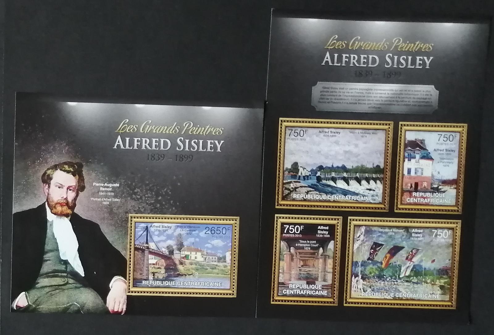 Středoafrická republika 2013 26€ Alfred Sisley a jeho umění, obrazy