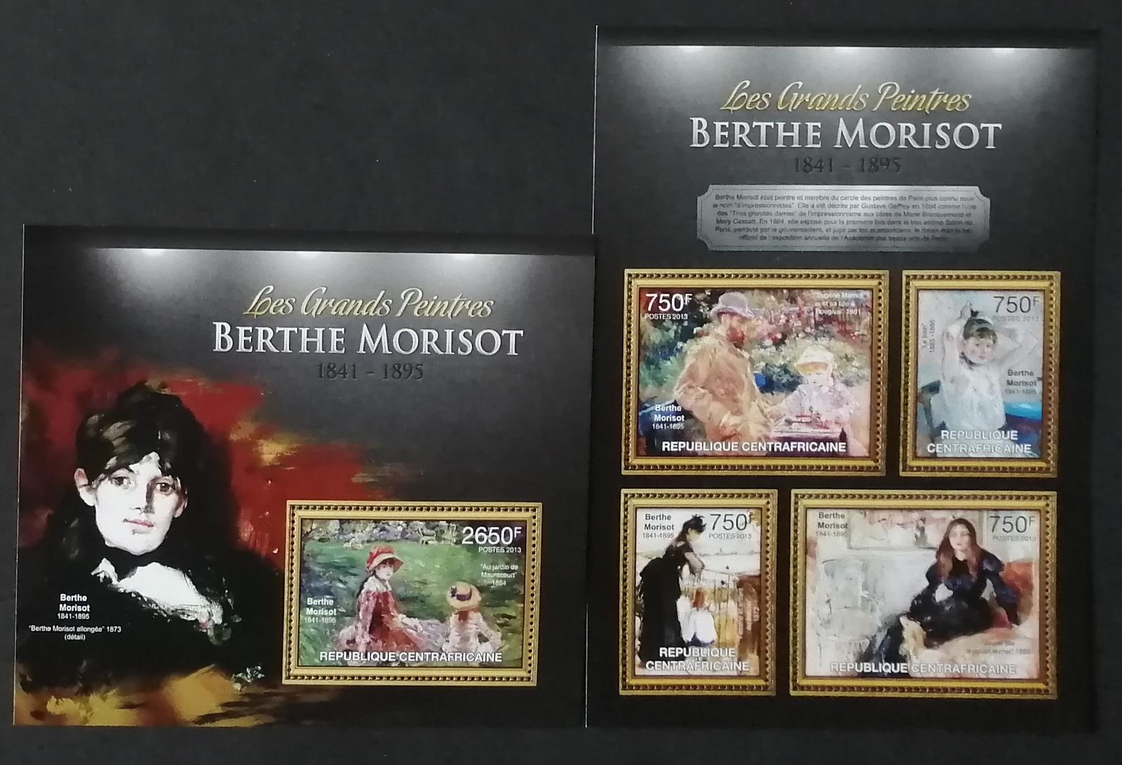 Středoafrická republika 2013 26€ Berthe Morisot a její umění, obrazy