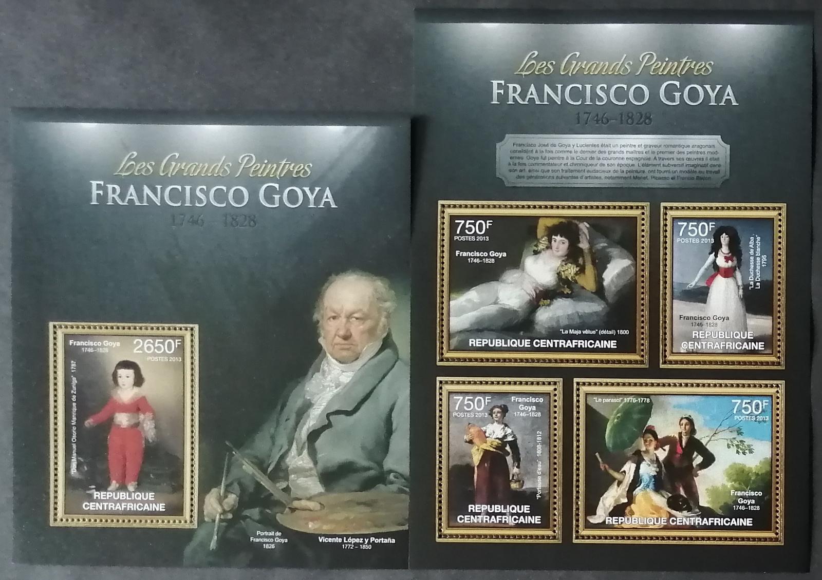 Středoafrická republika 2013 26€ Francisco Goya a jeho umění, obrazy