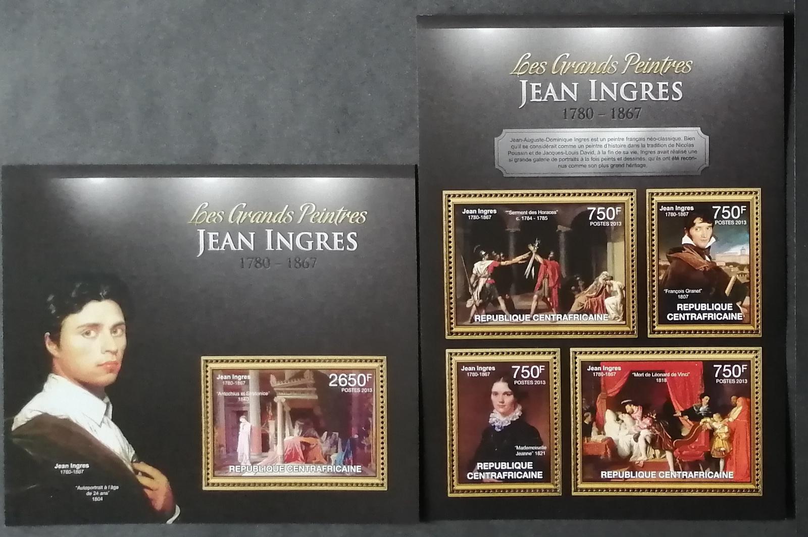 Středoafrická republika 2013 26€ Jean Ingres a jeho umění, obrazy
