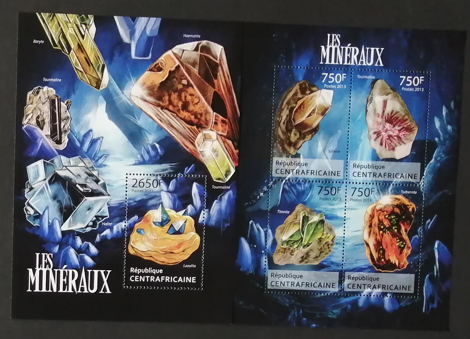 Středoafrická republika 2013 26€ Minerály a nerosty Afriky
