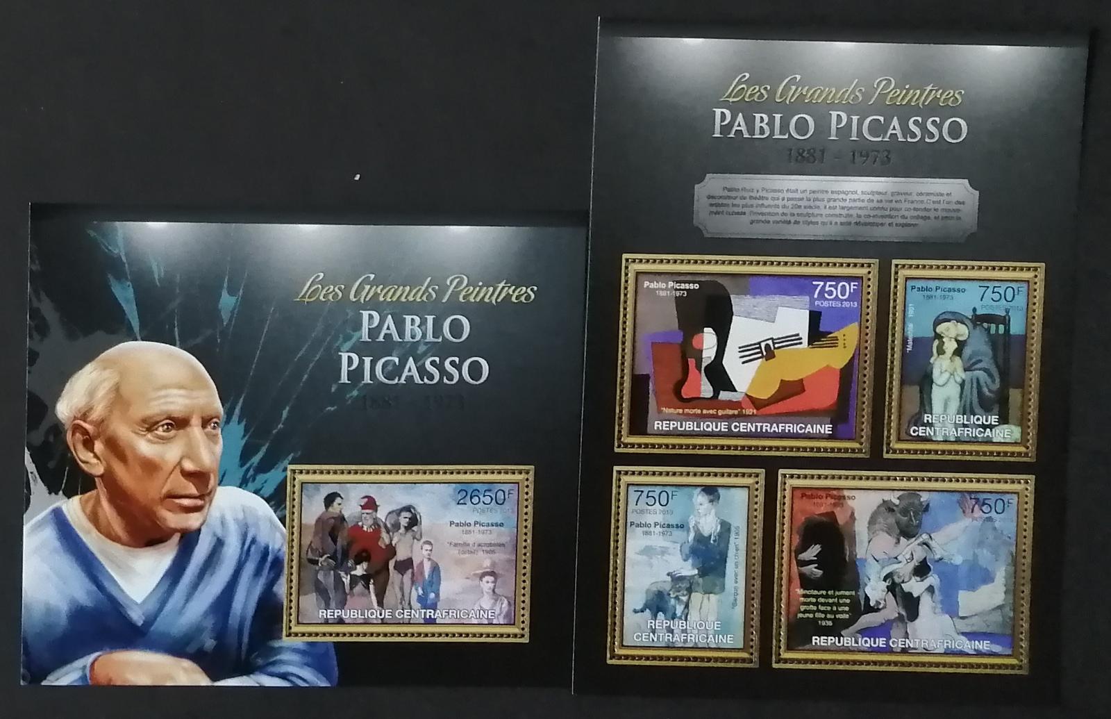 Středoafrická republika 2013 26€ Pablo Picasso a jeho umění, obrazy